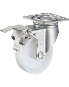 Plate Type Caster 320S Series  (nylon wheel/stainless steel metal fittings)