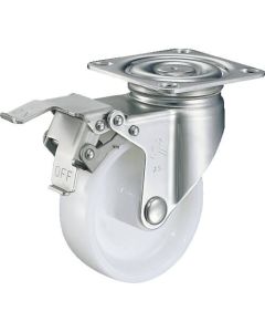 Plate Type Caster 320S Series  (nylon wheel/stainless steel metal fittings)