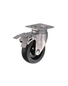 Plate Type Caster 320S Series  (rubber wheel/stainless steel metal fittings)