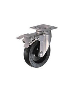 Plate Type Caster 320S Series  (rubber wheel/stainless steel metal fittings)