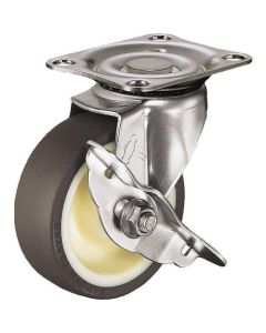 Plate Type Caster 300S Series  (nylon wheel urethane tire/stainless steel metal fittings)