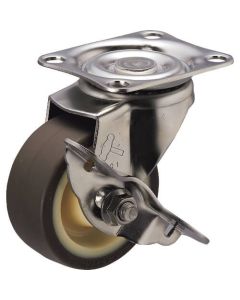 Plate Type Caster 300S Series  (nylon wheel urethane tire/stainless steel metal fittings)
