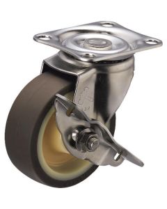 Plate Type Caster 300S Series  (nylon wheel urethane tire/stainless steel metal fittings)