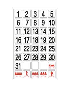 ชุดแม่เหล็กตั้งวันที่ (สำหรับไวท์บอร์ด) 1-31 และอื่นๆ 40 ชิ้น MGW-30 27มม. สี่เหลี่ยม