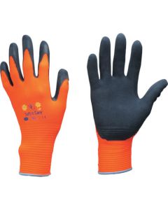 ถุงมือยางธรรมชาติ Unlined WithGarden Flora Sunshine Orange S