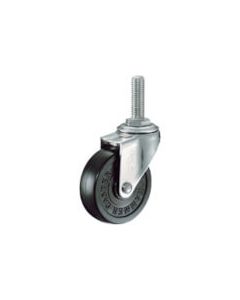 Threaded Type Caster  (rubber wheel/stainless steel metal fittings)