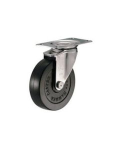 Plate Type Caster 320E Series  (rubber wheel/stainless steel metal fittings)