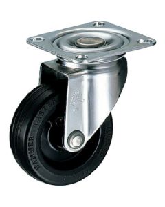 Plate Type Caster 320S Series  (rubber wheel/stainless steel metal fittings)