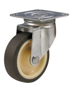 Plate Type Caster 300S Series  (nylon wheel urethane tire/stainless steel metal fittings)