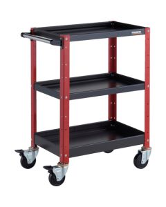 รถเข็นเครื่องมือ Birdie Wagon ขนาด 600 x 400 x สูง 880 มม. มีลิ้นชักตื้น 2 อัน และลิ้นชักลึก 1 อัน สีดำ/แดง