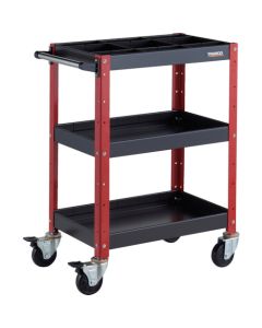 รถเข็นเครื่องมือ Birdie Wagon ขนาด 600 x 400 x สูง 880 มม. มีลิ้นชักลึก 3 ช่อง และที่กั้น 1 ชิ้น สีดำ/แดง