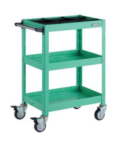 รถเข็นเครื่องมือ Birdie Wagon ขนาด 600 x 400 x สูง 880 มม. มีลิ้นชักลึก 3 ช่อง แผ่นกั้น 1 แผ่น ล้อยูรีเทน สีเขียว Young Green