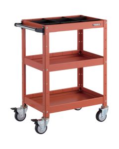 รถเข็นเครื่องมือ Birdie Wagon ขนาด 600 x 400 x สูง 880 มม. มีลิ้นชักลึก 3 ช่อง แผ่นกั้น 1 แผ่น ล้อยูรีเทน สีส้ม