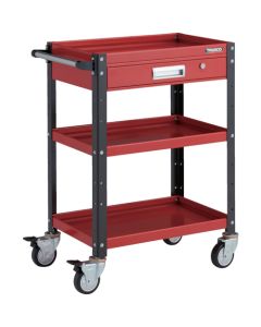 รถเข็นเครื่องมือ Birdie Wagon ขนาด 600 x 400 มม. พร้อมลิ้นชัก ล้อยูรีเทน สีแดง/ดำ
