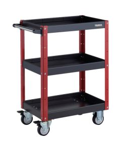 รถเข็นเครื่องมือ Eagle Wagon ขนาด 600 x 400 x สูง 880 มม. ล้อยูรีเทน 3 ชั้น สีดำ/แดง