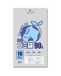 ถุงขยะ LD แบบใส ขนาด 035 ความจุ 90 ลิตร แพ็คละ 10 ถุง