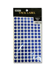 สติกเกอร์ติดป้าย Tack Labels, ขนาด φ9, หมายเลข 014, สีน้ำเงิน, จำนวน 1680 ชิ้น