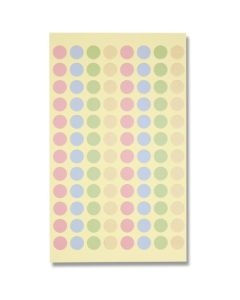 สติกเกอร์ติดป้าย Tack Labels, ขนาด φ9, เบอร์ 702, ชุดสีพาสเทล (4 สี), 672 ชิ้นต่อแพ็ค