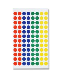 สติกเกอร์ติดกระดาษ Tack Labels, ขนาด φ9, รหัส 649, คละสี 4 สี, แพ็คละ 672 ชิ้น