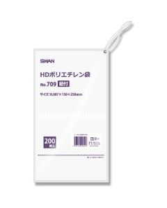 ถุงพลาสติกโพลีเอทิลีน HD มาตรฐาน เบอร์ 709 แบบมีเชือกรูด บรรจุ 200 ใบ