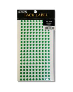 สติกเกอร์ติดป้าย (Tack Labels), ขนาดเส้นผ่านศูนย์กลาง 5 มม., เบอร์ 257, สีเขียว, จำนวน 2000 ชิ้น