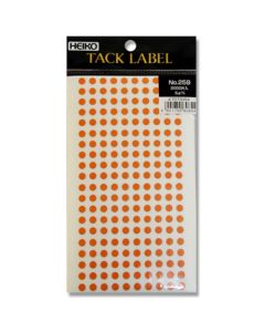 สติกเกอร์ติดป้าย (Tack Labels), ขนาดเส้นผ่านศูนย์กลาง 5 มม., เบอร์ 259, สีส้ม, จำนวน 2000 ชิ้น