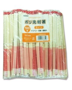 ตะเกียบ Aspen Genroku บรรจุแยกชิ้นในถุงพลาสติก ลายเส้น บรรจุ 100 ชิ้น