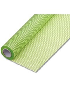 ม้วนกระดาษห่อดอกไม้ F-wrap ลาย R-check สีเขียวมะนาว