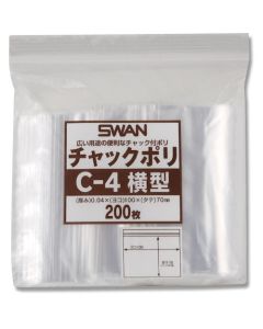 ถุงพลาสติกแบบมีซิป ชนิดแนวนอน C-4 จำนวน 200 ชิ้น