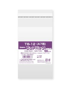 ถุง OPP ยี่ห้อ Pure Pack พร้อมเทปกาว ขนาด T จำนวน 8-12 ถุง (สำหรับขนาด A7) บรรจุ 100 ถุงต่อแพ็ค