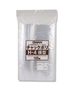 ถุงพลาสติกแบบมีซิป ชนิดแนวนอน รุ่น H-4 บรรจุ 100 ถุงต่อแพ็ค