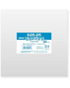 ถุง OPP ยี่ห้อ Pure Pack ขนาด S 25 x 25 มม. บรรจุ 100 ถุงต่อแพ็ค