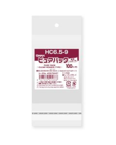 ถุง OPP ยี่ห้อ Pure Pack แบบมีแผ่นใสสำหรับติดหัวถุง ขนาด HC 6.5-9 ฟุต จำนวน 100 ชิ้น