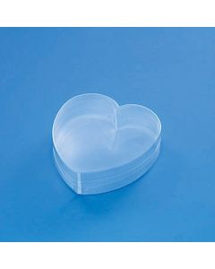กล่องคริสตัล PVC รูปหัวใจ ขนาดเล็ก ตื้น บรรจุ 10 ชิ้น