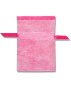 ถุงผ้าไม่ทอแบบมีเชือกรูด รุ่น F-Bag, W-Chante สีชมพูล้วน ขนาด SS