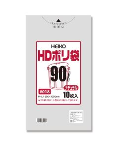 ถุงขยะ HD แบบโปร่งแสง 018 ขนาด 90 ลิตร สีธรรมชาติ แพ็คละ 10 ถุง