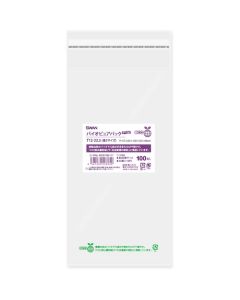 ถุง OPP, BioPure Pack, พร้อมเทป, T, 12-23.5 (ขนาดยาวเบอร์ 3), 100 ถุงต่อแพ็ค