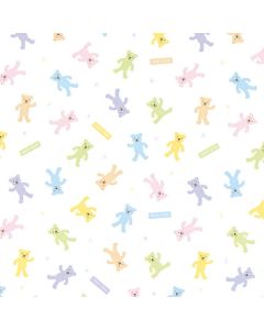กระดาษห่อของขวัญ ลายหมีสีพาสเทล ขนาดครึ่งแผ่น 50 แผ่น