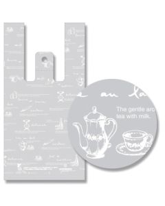 ถุงพลาสติกสำหรับช้อปปิ้ง BioHand Hyper Tea Time ขนาด S จำนวน 100 ใบ