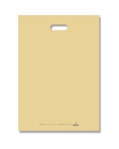 ถุงพลาสติกเคลือบแล็กเกอร์ LD สีเบจ มีเครื่องหมาย 35-50