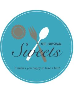 ซีลปิดผนึกของขวัญ - Sweets Circle สีฟ้า