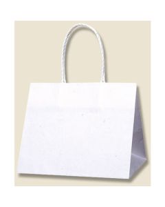 ถุงกระดาษสำหรับช้อปปิ้ง ยี่ห้อ P-Smooth Bags สีขาวล้วน ขนาด 25-19 บรรจุแพ็คละ 25 ใบ