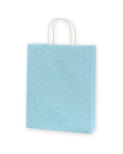 ถุงกระดาษสำหรับช้อปปิ้ง ถุงใส่จี้ 25 ชิ้น ไซส์ MS1 ทรงสี่เหลี่ยม สีฟ้า