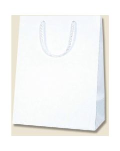 ถุงกระดาษสำหรับช้อปปิ้ง ยี่ห้อ K-Bag สีขาว มีลายนูน รุ่น T-6 บรรจุแพ็คละ 10 ใบ