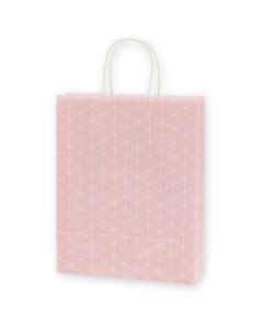 ถุงกระดาษสำหรับช้อปปิ้ง ถุงใส่จี้ 25 ชิ้น ไซส์ MS1 ทรงสี่เหลี่ยม สีชมพู