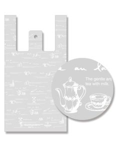 ถุงพลาสติกสำหรับช้อปปิ้ง BioHand Hyper Tea Time ขนาดกลาง จำนวน 100 ใบ