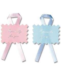 สติกเกอร์แบบผูกริบบิ้น สองสี (P&B) 16 ชิ้น