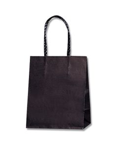 ถุงกระดาษสำหรับช้อปปิ้ง ถุงเรียบ สีดำล้วน ขนาด 16-09 บรรจุแพ็คละ 25 ใบ