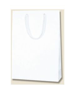 ถุงกระดาษสำหรับช้อปปิ้ง ยี่ห้อ K-Bag สีขาว มีลายนูน ยี่ห้อ SWT บรรจุแพ็คละ 10 ใบ