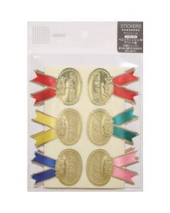 สติกเกอร์ริบบิ้น - ชุดอวยพร - สีทอง - ขนาดกลาง - 42 ชิ้น